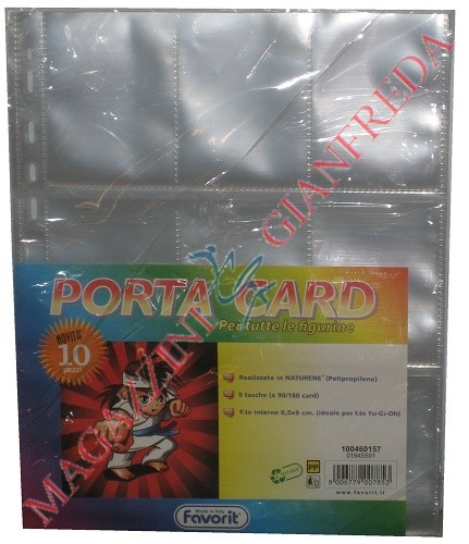 BUSTA PORTALISTINO CM 23X28,5 A 9 TASCHE CM 6,5X9 PORTA CARD